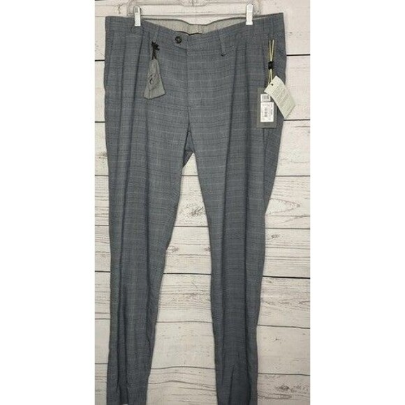 New with tags Canali Gray Plaid Trousers Contemporary Fit Pants Men Size 56